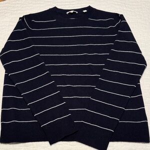 Vince cashmere navy and white striped sweater L